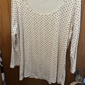 Old Navy Cream and Red Long Sleeve Top